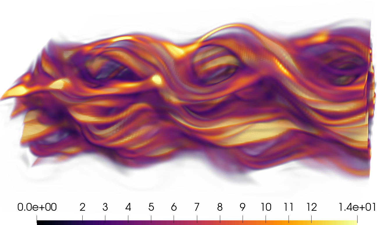 Velocity-space structures from a Vlasov–Maxwell simulation of the Weibel instability